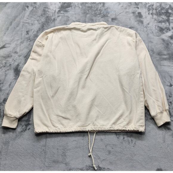 Vintage Wek The World Sweatshirt Mens 2(XL) Beige Wolves Wildlife Drawstring Hem - Picture 6 of 11